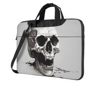 AQRJLPO Housse pour ordinateur portable avec imprimé crâne d'horreur pour homme et femme, housse résistante aux chocs pour ordinateur portable, pour affaires, voyage, bureau, école, Noir , 13 inch