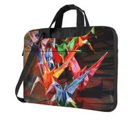 AQRJLPO Housse pour ordinateur portable avec imprimé grues en papier origami pour homme et femme, housse antichoc pour ordinateur portable, pour affaires, voyage, bureau, école, Noir , 15.6 inch