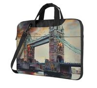 AQRJLPO Housse pour ordinateur portable avec imprimé historique de la vieille tour de Londres - Pour homme et femme - Résistante aux chocs - Pour affaires, voyages, bureau, école, Noir , 15.6 inch