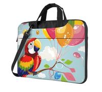 AQRJLPO Housse pour ordinateur portable avec imprimé perroquet de dessin animé jouant avec des ballons pour homme et femme, housse antichoc pour ordinateur portable, voyage, bureau, école, Noir , 15.6