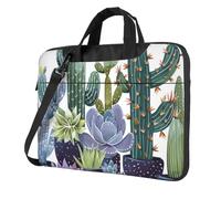 AQRJLPO Housse pour ordinateur portable avec imprimé plantes succulentes pour homme et femme, housse antichoc pour ordinateur portable, pour affaires, voyage, bureau, école, Noir , 14 inch