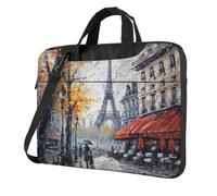 AQRJLPO Housse pour ordinateur portable motif Tour de rue de Paris pour homme et femme - Résistante aux chocs - Pour les affaires, les voyages, le bureau, l'école, Noir , 13 inch
