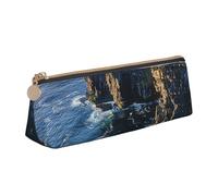 AQRJLPO Ireland Outdoors Trousse à crayons en cuir avec imprimé Clare The Cliffs - Pour garçons et filles, blanc, Taille unique, Cartable