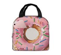 AQRJLPO Sac à déjeuner isotherme en tissu Oxford avec imprimé donut, sac fourre-tout réutilisable pour homme et femme