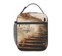 AQRJLPO Sac à déjeuner isotherme réutilisable avec citations inspirantes pour homme et femme, travail, pique-nique, voyage