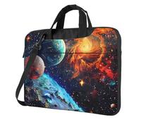 AQRJLPO Sac d'ordinateur portable imprimé planètes spatiales pour homme et femme, housse antichoc pour ordinateur portable, voyage, bureau, école, Noir , 14 inch