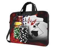 AQRJLPO Sac d'ordinateur portable imprimé tournoi de poker pour homme et femme, housse antichoc pour ordinateur portable, pour affaires, voyage, bureau, école, Noir , 13 inch