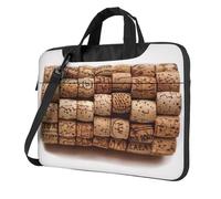 AQRJLPO Sac pour ordinateur portable imprimé liège vin pour homme et femme, housse antichoc pour ordinateur portable, voyage, bureau, école, Noir , 14 inch