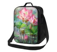 AQRJLPO Spirit of The Lotus Sac à déjeuner portable imprimé grande capacité en néoprène isotherme pour travail/école/pique-nique/voyage