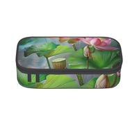 AQRJLPO Spirit of The Lotus Trousse à crayons avec compartiments de grande capacité pour étudiants, filles, garçons, femmes, Noir , Taille unique, Cartable