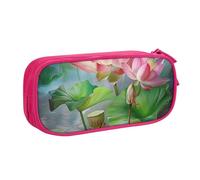 AQRJLPO Spirit of The Lotus Trousse à crayons pour garçons et filles Grande capacité pour bureau, école, étudiants, papeterie, trousse à crayons avec 2 compartiments, noir, rose, Taille unique