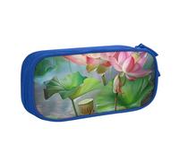 AQRJLPO Spirit of The Lotus Trousse à crayons pour garçons et filles Grande capacité pour bureau, école, étudiants, papeterie, trousse à crayons avec 2 compartiments, noir, bleu, Taille unique