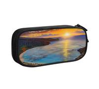 AQRJLPO Sunrise Over Hanauma Bay Oahu Trousse à crayons avec 2 compartiments pour garçons et filles - Grande capacité - Pour bureau, école, étudiants, papeterie - Noir, Noir , Taille unique, Cartable