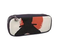 AQRJLPO Trousse à crayons à rabat en cuir avec imprimé karaté pour hommes, trousse à crayons, trousse de maquillage de voyage, cadeau pour étudiants, filles, garçons, femmes, Noir , Taille unique