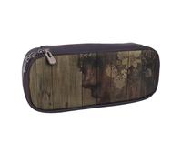 AQRJLPO Trousse à crayons à rabat en cuir avec motif imprimé tableau - Jolie trousse à crayons - Trousse de maquillage de voyage - Cadeau pour étudiants, filles, garçons, femmes, Noir , Taille unique