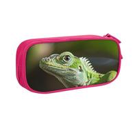 AQRJLPO Trousse à crayons avec 2 compartiments pour garçons et filles - Grande capacité - Imprimé lézard vert - Pour bureau, école, étudiants, papeterie - Noir, rose, Taille unique, Cartable