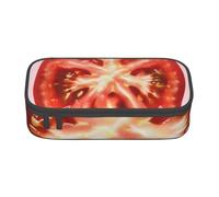 AQRJLPO Trousse à crayons avec compartiments de grande capacité - Motif tranche de tomate - Pour étudiants, filles, garçons, femmes, Noir , Taille unique, Cartable