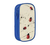 AQRJLPO Trousse à crayons avec impression de pistes de coccinelle pour étudiants, garçons et filles - Grande capacité double couche pour bureau, école, papeterie, porte-crayons, noir, bleu, Taille