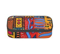 AQRJLPO Trousse à crayons avec motifs nationaux africains - Grande capacité - Trousse de maquillage de voyage pour étudiants, filles, garçons, femmes, Noir , Taille unique, Cartable