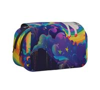AQRJLPO Trousse à crayons double couche à rabat avec motif mouton pour l'école, les voyages et le travail, Rainbow Bright, Taille unique, Cartable