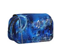 AQRJLPO Trousse à crayons double couche avec imprimé lapin rosette pour l'école, les voyages et le travail, Blue Music, Taille unique, Cartable