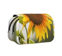 AQRJLPO Trousse à crayons double couche avec imprimé lapin rosette pour l'école, les voyages et le travail, Tournesol en plein air, Taille unique, Cartable