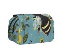 AQRJLPO Trousse à crayons double couche avec imprimé lapin rosette pour l'école, les voyages et le travail, abeilles., Taille unique, Cartable