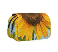 AQRJLPO Trousse à crayons double couche avec imprimé lapin rosette pour l'école, les voyages et le travail, Tournesols en fleurs, Taille unique, Cartable