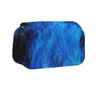 AQRJLPO Trousse à crayons double couche avec imprimé lapin rosette pour l'école, les voyages et le travail, Flamme bleue., Taille unique, Cartable