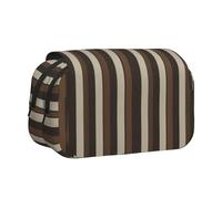 AQRJLPO Trousse à crayons double couche avec imprimé lapin rosette pour l'école, les voyages et le travail, Marron/rayures, Taille unique, Cartable