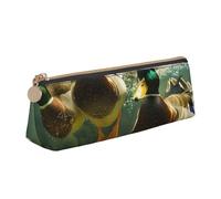 AQRJLPO Trousse à crayons en cuir avec imprimé canard qui nage sous l'eau - Jolie trousse à crayons - Trousse de maquillage pour garçons et filles, blanc, Taille unique, Cartable