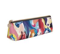 AQRJLPO Trousse à crayons en cuir avec imprimé chevaux colorés - Jolie trousse à crayons - Trousse à crayons pour l'école - Trousse de maquillage pour garçons et filles, blanc, Taille unique, Cartable