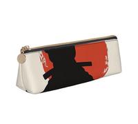 AQRJLPO Trousse à crayons en cuir avec imprimé karaté pour hommes, trousse à crayons, trousse de maquillage pour garçons, filles, étudiants, blanc, Taille unique, Cartable