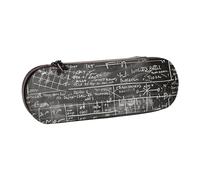 AQRJLPO Trousse à crayons en cuir avec imprimé mathématiques pour l'école, le bureau, les voyages - Multi-usage - Fermeture éclair - Cadeau compact pour l'école, le bureau, les voyages, Noir , Taille