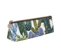 AQRJLPO Trousse à crayons en cuir avec imprimé plantes succulentes, trousse à crayons, trousse de maquillage pour garçons, filles, étudiants, blanc, Taille unique, Cartable