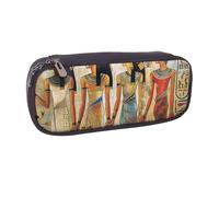 AQRJLPO Trousse à crayons en cuir avec imprimé « Women in Ancient Egypt » - Jolie trousse à crayons - Trousse de maquillage de voyage - Cadeau pour étudiants, filles, garçons, femmes, Noir , Taille