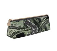 AQRJLPO Trousse à crayons en cuir avec inscription « Dollar Sign Money » - Jolie trousse à crayons en cuir - Organiseur de papeterie scolaire - Trousse de maquillage pour garçons et filles, blanc
