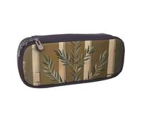 AQRJLPO Trousse à crayons en cuir avec motif de bâtiment antique avec branche et imprimés grecs - Jolie trousse à crayons - Trousse de maquillage de voyage - Cadeau pour étudiants, filles, garçons