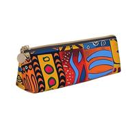AQRJLPO Trousse à crayons en cuir avec motifs nationaux africains imprimés, jolie trousse à crayons, trousse de maquillage pour garçons, filles, étudiants, blanc, Taille unique, Cartable