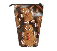 AQRJLPO Trousse à crayons extensible avec imprimé biscuits en pain d'épices, trousse de rangement de bureau pour l'école, le bureau, les voyages, Noir , Taille unique, Cartable