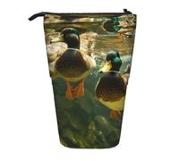AQRJLPO Trousse à crayons extensible avec imprimé canard sous-marin - Trousse de rangement extensible pour fournitures de voyage et maquillage - Pour l'école, le bureau, les voyages, Noir , Taille