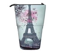 AQRJLPO Trousse à crayons extensible avec imprimé Paris Tower - Trousse de rangement extensible pour fournitures de voyage et maquillage - Pour l'école, le bureau, les voyages, Noir , Taille unique