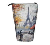 AQRJLPO Trousse à crayons extensible Paris Street Tower - Pour l'école, le bureau, les voyages, Noir , Taille unique, Cartable