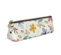 AQRJLPO Trousse à crayons romantique fantaisie avec imprimé floral, oiseaux et papillons, jolie trousse à crayons en cuir, trousse à stylos, trousse de maquillage pour garçons, filles, étudiants