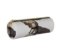 AQRJLPO Trousse à crayons ronde en cuir avec imprimé de karaté pour hommes, trousse à crayons, trousse de papeterie scolaire, trousse de maquillage pour garçons, filles, étudiants, blanc, Taille