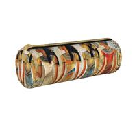 AQRJLPO Trousse à crayons ronde imprimée « Women in Ancient Egypt » - Jolie trousse à crayons en cuir - Trousse à crayons - Trousse de maquillage pour garçons et filles, blanc, Taille unique, Cartable