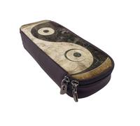 AQRJLPO Yin_Yang_Symbol Trousse à crayons en cuir et pochette de rangement cosmétique avec fermeture éclair - Fournitures scolaires étanches, trousse de maquillage de voyage, cadeau de papeterie pour
