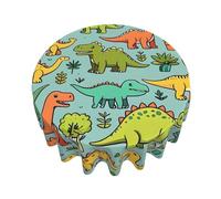 AQRMNBV Nappe ronde avec imprimé dinosaures mignons - Design infroissable antidérapant - Nappe de 152,4 cm pour tables de salle à manger, cuisine, décoration d'intérieur