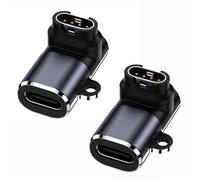 AQSQWQ Adaptateur USB C vers Gar-Min (Lot de 2), Connecteur Câble Chargeur Type C à 90 Degrés Transfert de Données Compatible avec Gar-Min Watch Fenix 7 6S 6 Sq