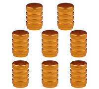 AQSQWQ Bouchons de Valve de Pneu, 8 Pieces Bouchon Valve Pneu Voiture en Aluminium, résistant à la Corrosion, Couvre-Valve Universel pour Voitures, camions, Motos, SUV et vélos, Or